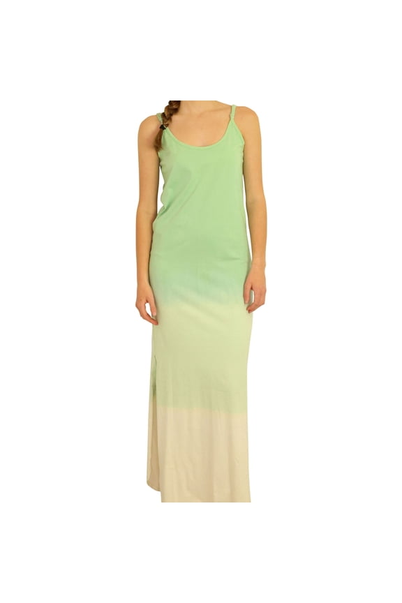Elevenparis Womens Tie Dye Slip Dress, Green, X-Small