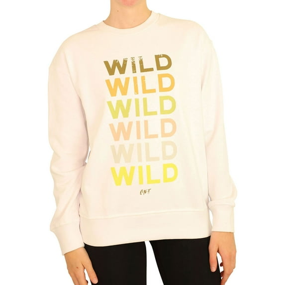 Elevenparis Womens Wild Sweatshirt, White, Medium