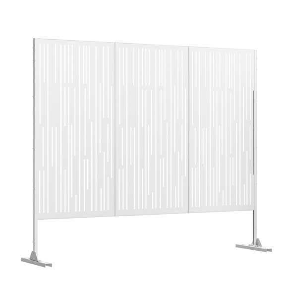 Lirago Shine Decorative Screen White 76"H x 47.2"L x 15.15"W