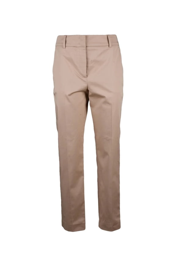 Cotton Lyocell Elastane Trousers - Beige (Women's)