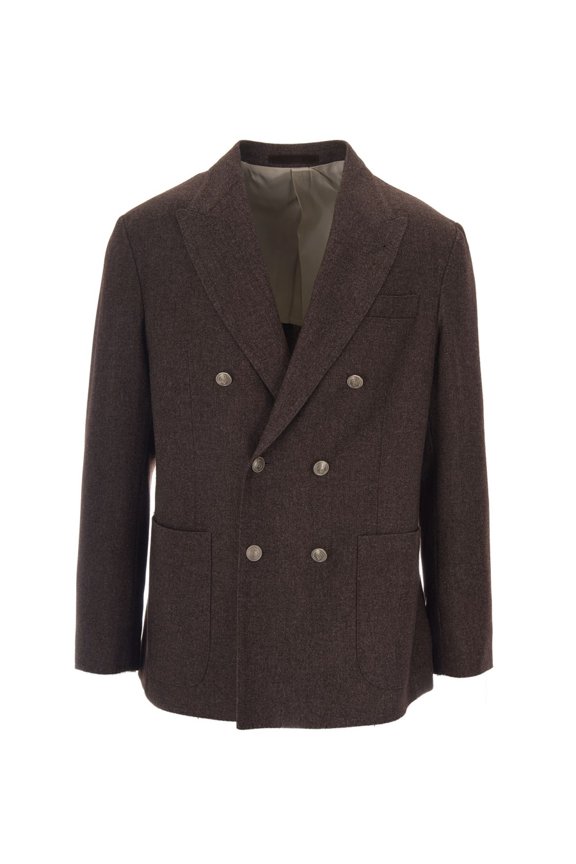 Double-Breasted Jacket With Notch Lapel And Metallic Buttons (Men's)