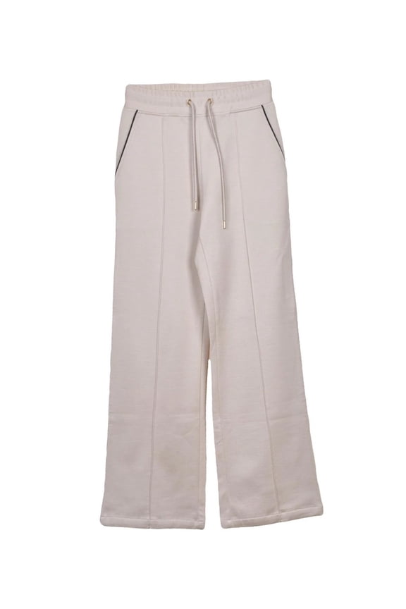 Cotton Silk Elastane Trousers - Beige (Women's)