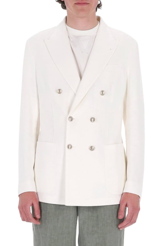 Linen-Cotton-Tencel Double-Breasted Blazer (Men's)