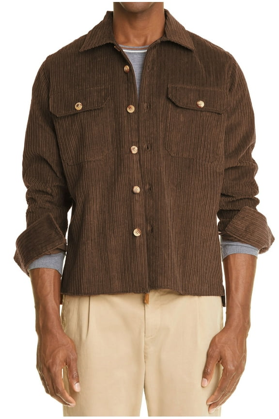 Mens Corduroy Shirt Jacket Medium Camel - NWT $495