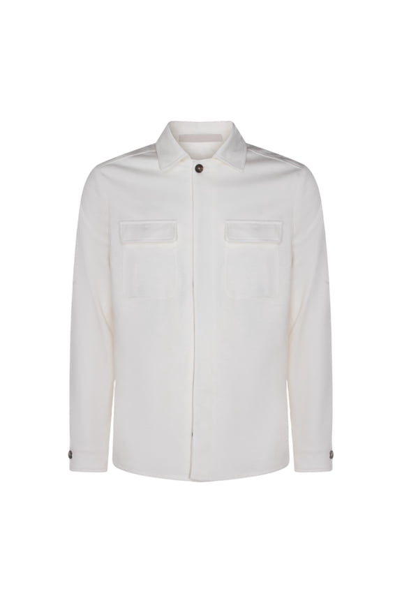 Structured White Jacket With Front Zipper Closure (Men's)