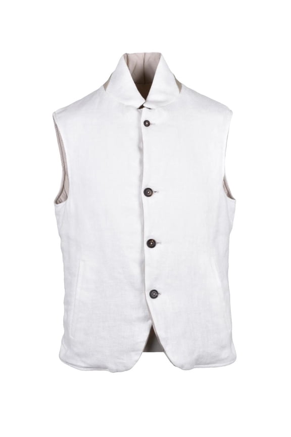 White Centogrammi Reversible Linen Vest (Men's)