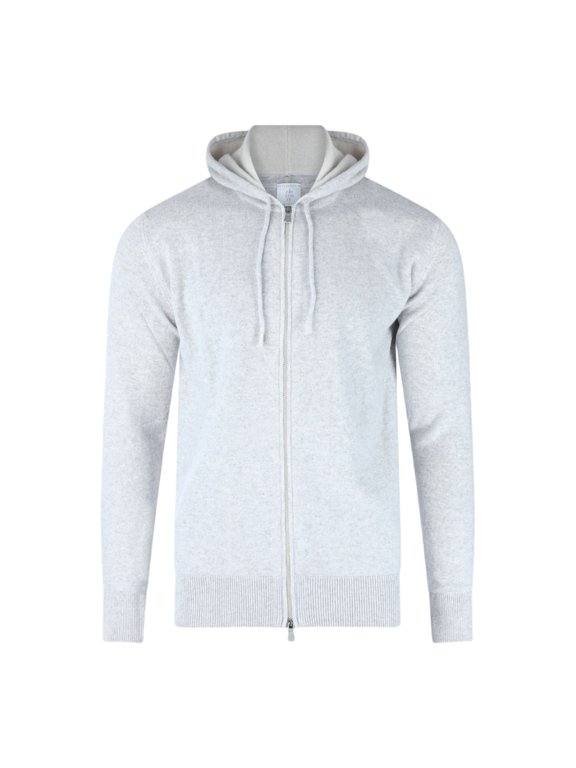 Zip-Up Hoodie Sweater With Soft Knit Texture (Men's)