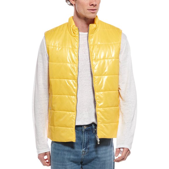 Eleventy mens  Gilet Vest, 58, Yellow
