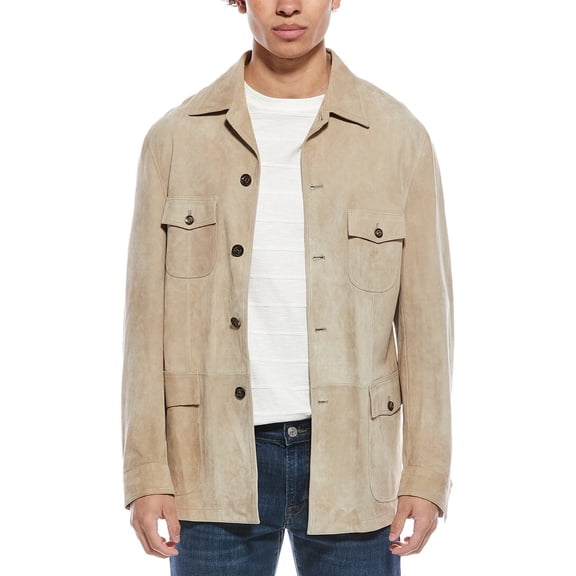 Eleventy mens Sahariana Suede Jacket, 52