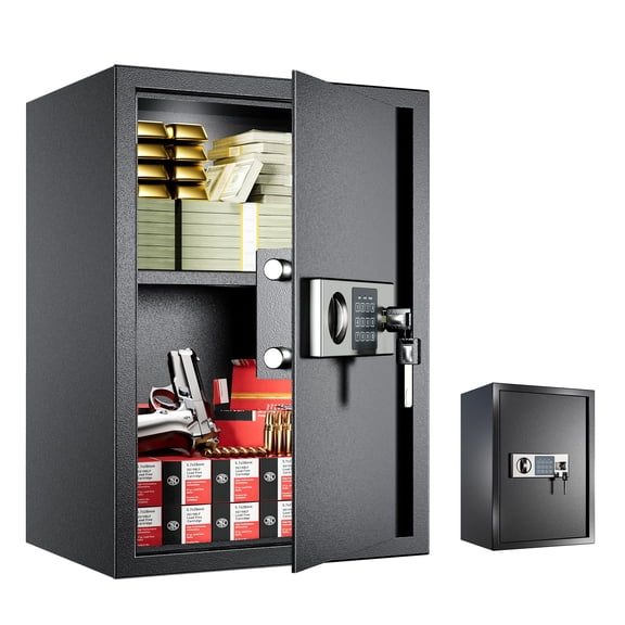 Elevon 1.9 Cu Ft Home Security Safe, Digital Lock Box for Cash, Jewelry, Files & Handguns, Ideal for Home, Office or Hotel Use