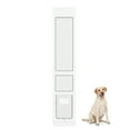 thumbnail image 1 of Elevon 1-Piece Aluminum Frame Pet Door, with Lockable Magnetic Latch Plate, Adjusted Height 75" to 83", Easy to Install, Sliding Glass Patio Door for Dogs and Cats, White, Medium Size, 1 of 9