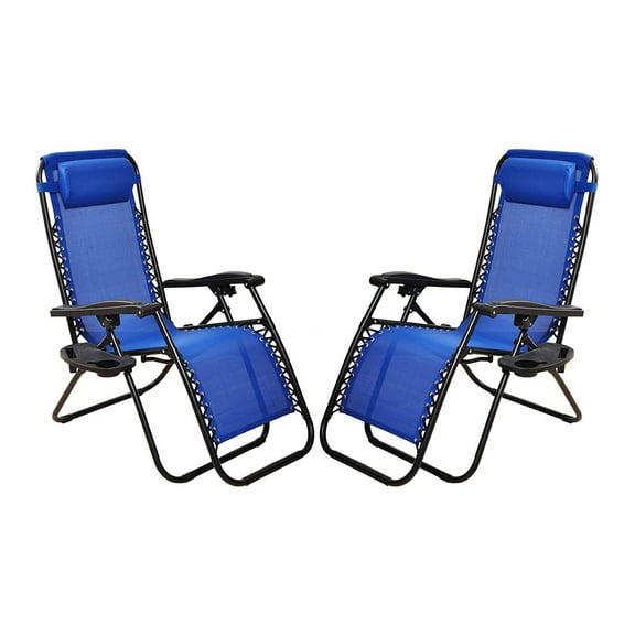 Elevon Adjustable Outdoor Zero Gravity Deck Recliner Lounge Chair, Blue, 2