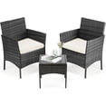 thumbnail image 1 of Elevon Patio Furniture Set 3 Pieces, Outdoor Wicker Furniture with Coffee Table, Modern Rattan Patio Chairs Conversation Sets with Sofa for Garden, Terrace, Porch, Balconies, Lawns, 1 of 9