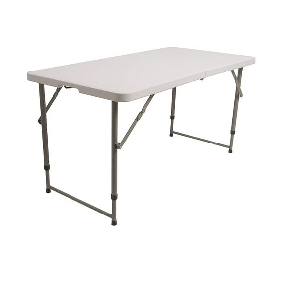 Elevon Portable Folding Table, 4 Feet Foldable Table, Indoor/ Outdoor Heavy Duty Folding Table with Steel Legs & Handle, Perfect for Dining, Camping, Wedding, Picnic, Temporary