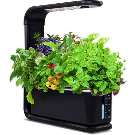 Elevon Sprout Indoor Hydroponic Herb Garden with LED Grow Light for Home, Black