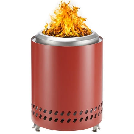 Elevon Table top Firepit, Low Smoke Camping Stove for Outdoor & Patio, Fueled by Pellets or Wood, Safe Burning Stainless Smokeless Firepit with Removable Ash, Portable Outside Fire Pit