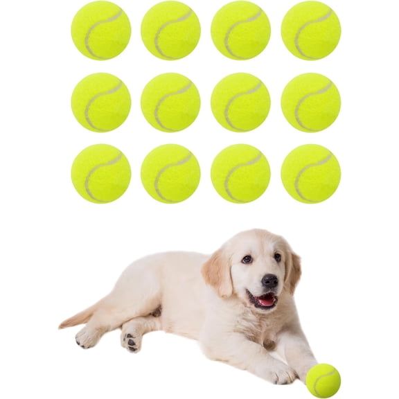 Elevon Tennis Balls for Small and Medium Size Dogs, 2" Mini Tennis Balls for Indoor Outdoor, Compatible with Dog Ball Launcher (12PCS)