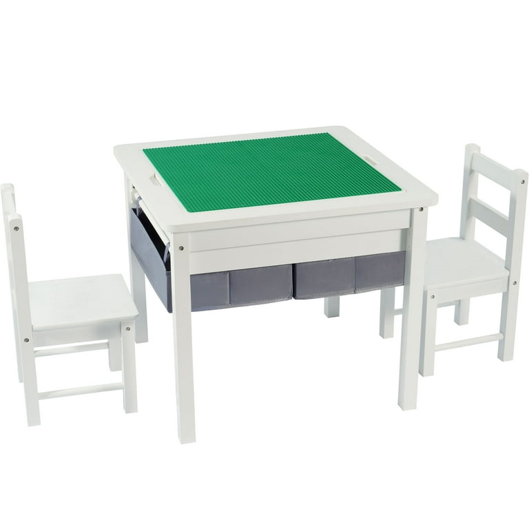 BalanceFrom Wooden 2 in 1 Kids Activity Table 2 chairs Toddler Construction Play Table with Storage Drawer. Toddler Detachable Tabletop Construction Play Table Compatible with LEGO blocks Walmart