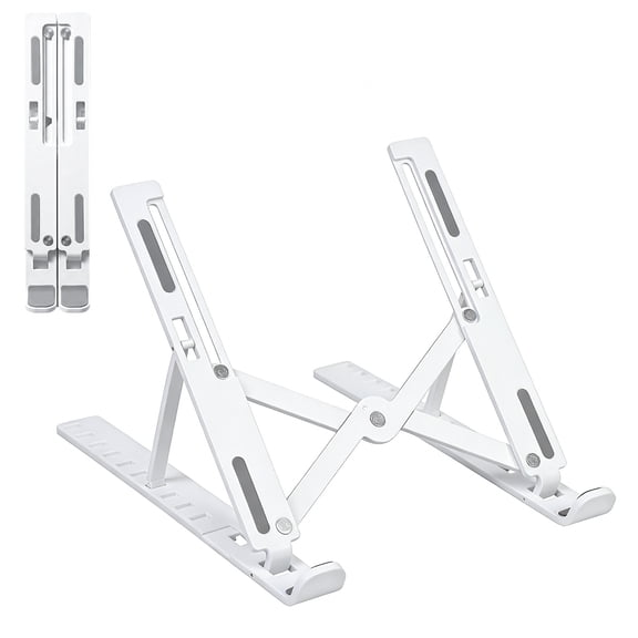 Elezeal Laptop Stand for for 17 Inch, Adjustable 10-Angle Foldable Laptop Riser, White