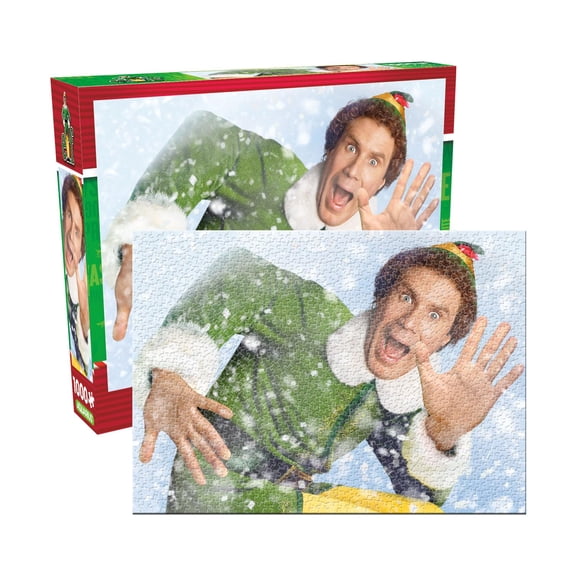 AQUARIUS Elf 1000pc Glitter Puzzle (1000 Piece Jigsaw Puzzle) - Glare Free - Precision Fit - Officially Licensed Elf Movie Merchandise & Collectibles - 20x28 Inches