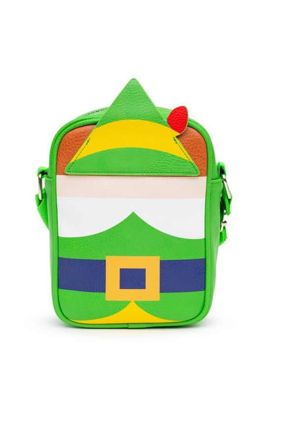 Elf Bag, Crossbody, Buddy The Elf Character Bound, Green, Vegan Leather