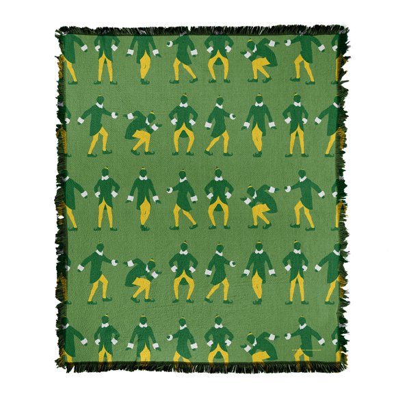 Elf Blanket, 50'x60' Buddy Dance Woven Tapestry Cotton Blend Fringed Throw