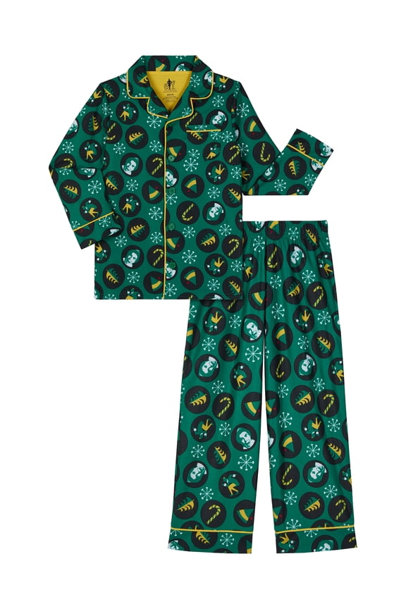 Elf Christmas Boys Notch Collar Top and Sleep Pants Pajama Set, 2-Piece, Sizes 4-12