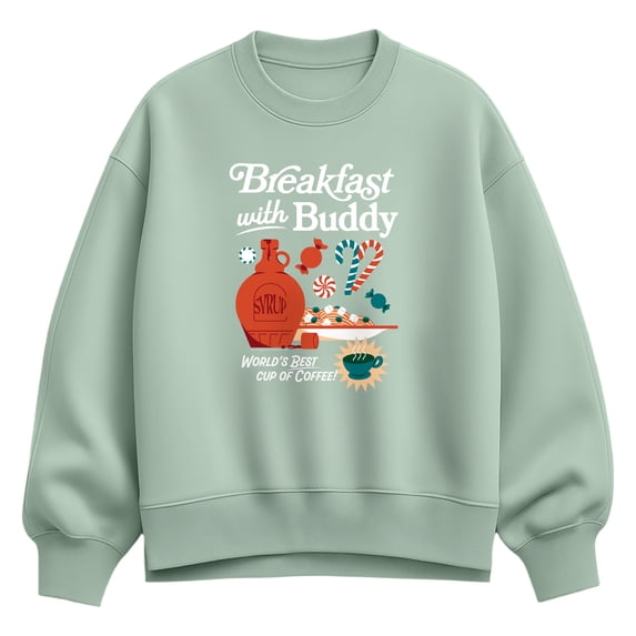Elf - Breakfast With Buddy - Women's Oversized Fleece Crew Sweatshirt