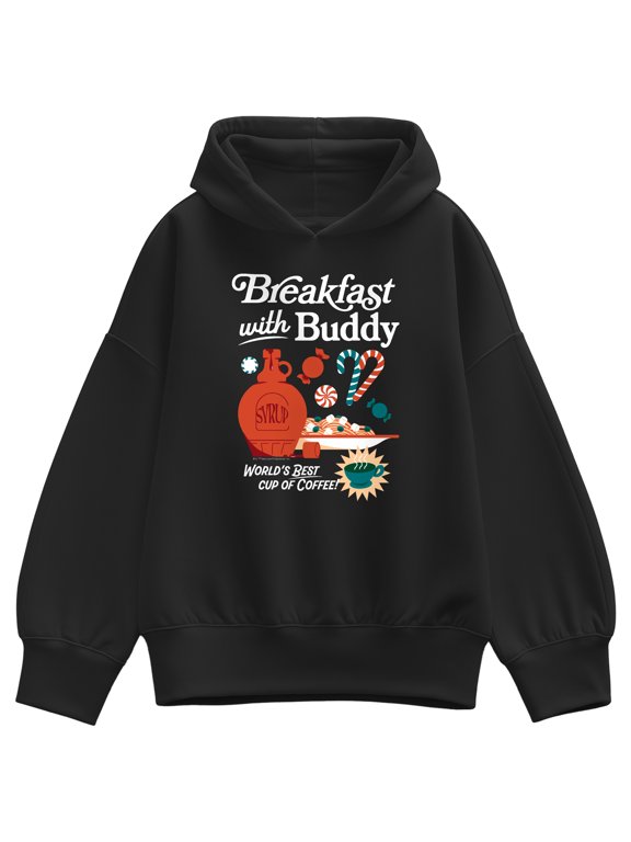 - Breakfast With Buddy Women's Oversized Fleece Hoodie Sweatshirt