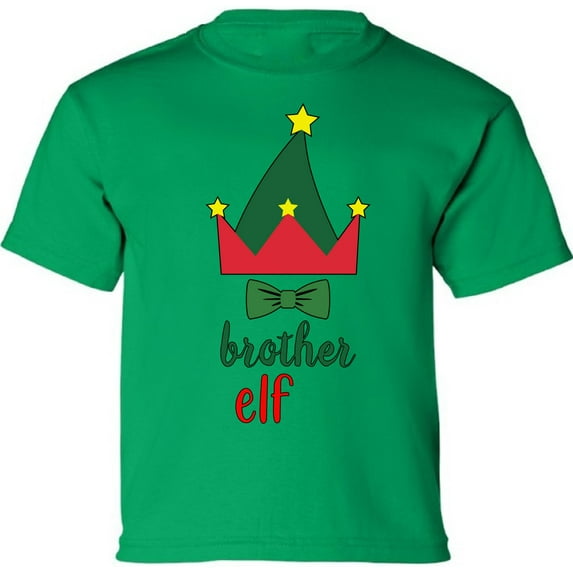 Elf Brother Youth T-Shirt Christmas Gift for Boys Girls - XS S M L XL Xmas Graphic Tee - Christmas Unisex Shirt Cotton Top Tee Gifts for Kids