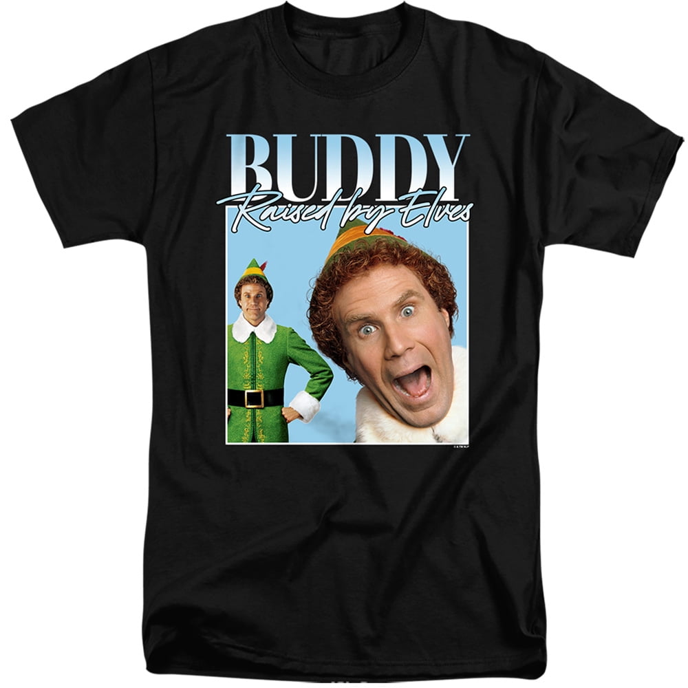 Elf Buddy Christmas Homage Unisex Adult Tall T Shirt,Black, X-Large