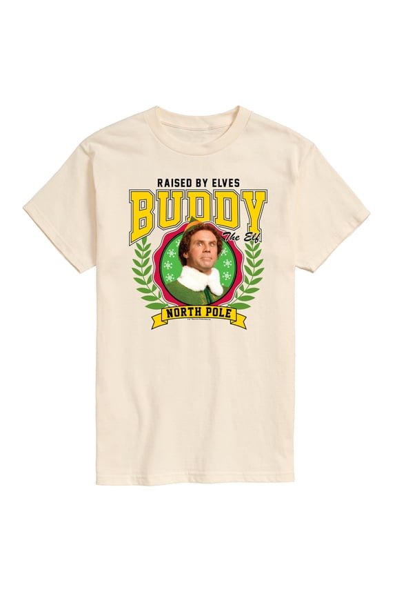 - Buddy Raised By Elves - Men's Short Sleeve Graphic T-Shirt