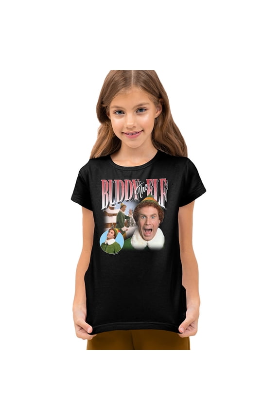 Elf Buddy Retro Christmas Trio Kids T Shirtfor Youth Toddler Boys and Girls