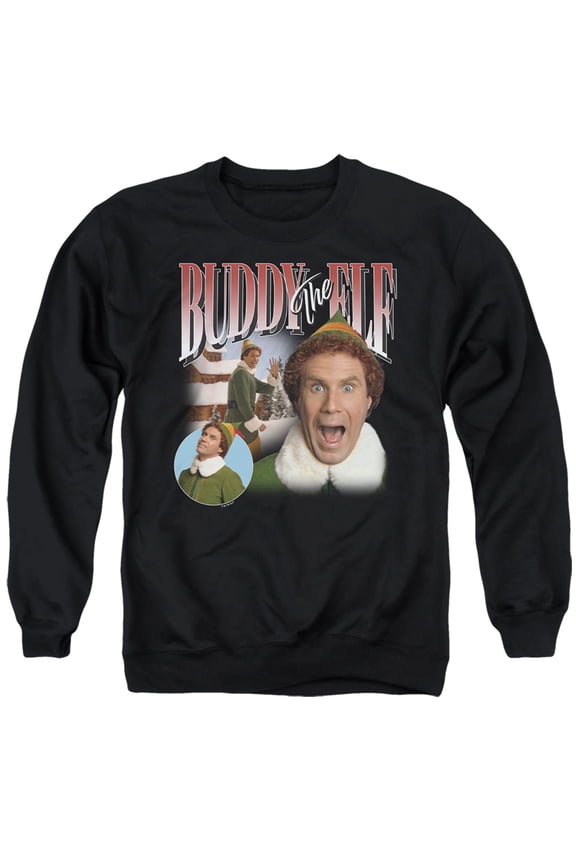 Elf Buddy Retro Christmas Trio Unisex Adult Crewneck Sweatshirt