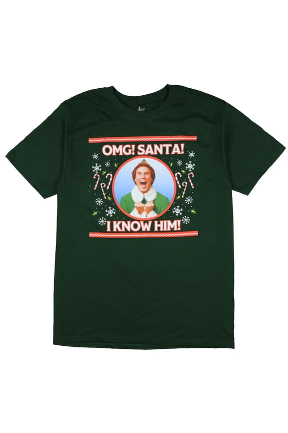 Elf Buddy T-Shirt Men's Santa I Know Him Holiday Inspired Adult Tee
