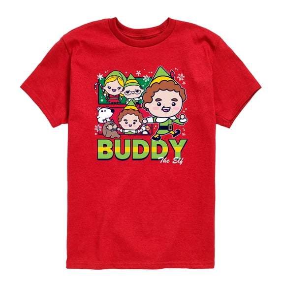 Elf - Buddy The Elf Cartoon - Toddler Boys Short Sleeve Graphic T-Shirt