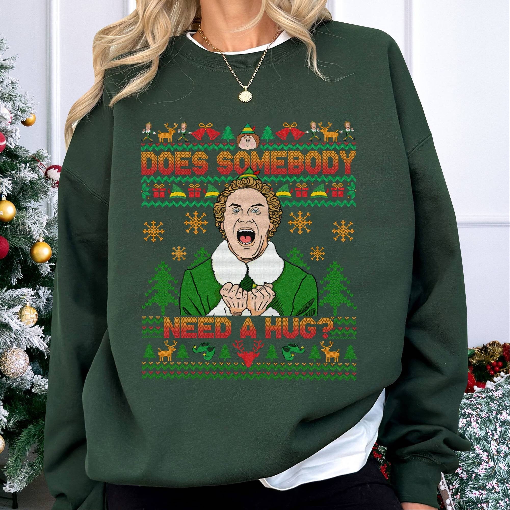 Elf Buddy Ugly Christmas Sweater, Buddy Elf Christmas Sweatshirt, Buddy