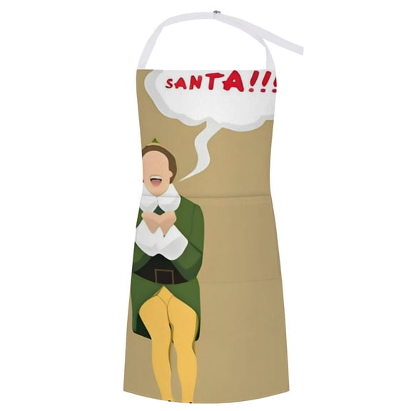 Elf Buddy's Sing Pattern Apron Fashionable And Durable The Focus Of Gatherings The New Favorite In The Kitchen Showcasing Personal Taste