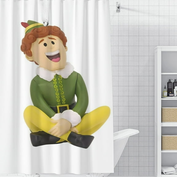 Elf Buddy's Sing Shower Curtain 35*70.8 Inches Waterproof And Durable Vivid Patterns Instantly Elevates Bathroom Style