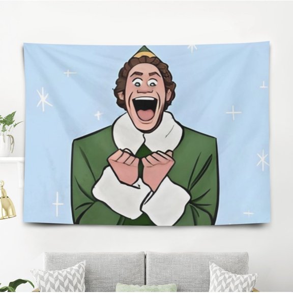 Elf Buddy's Sing pattern wall hanging 50*60 inches high-quality peach skin velvet material classic and charming