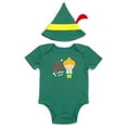 thumbnail image 1 of Elf Buddy the Elf Cosplay Bodysuit and Hat Set Newborn to Infant, 1 of 5