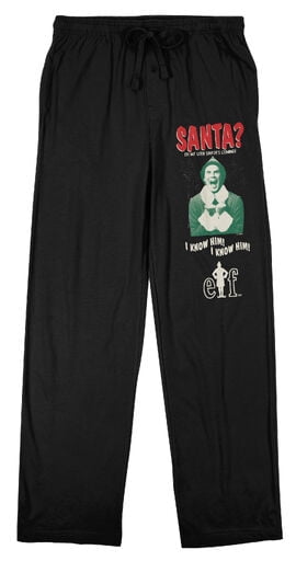 Elf Buddy the Elf Men's Black Sleep Pants-Large