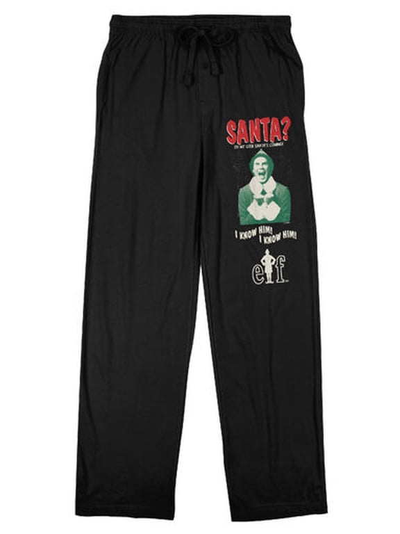 Elf Buddy the Elf Men's Black Sleep Pants-Medium