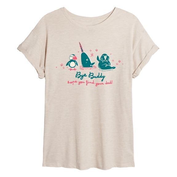 Elf - Bye, Buddy - Juniors Oversized Graphic T-Shirt