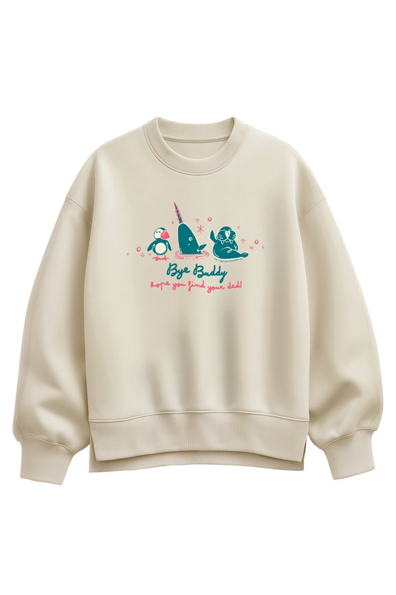 - Bye, Buddy - Women's Oversized Fleece Crew Sweatshirt