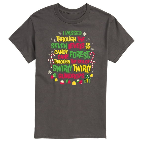 Elf - Candy Cane Forest Sea Of Gumdrops - Men's Short Sleeve Graphic T-Shirt
