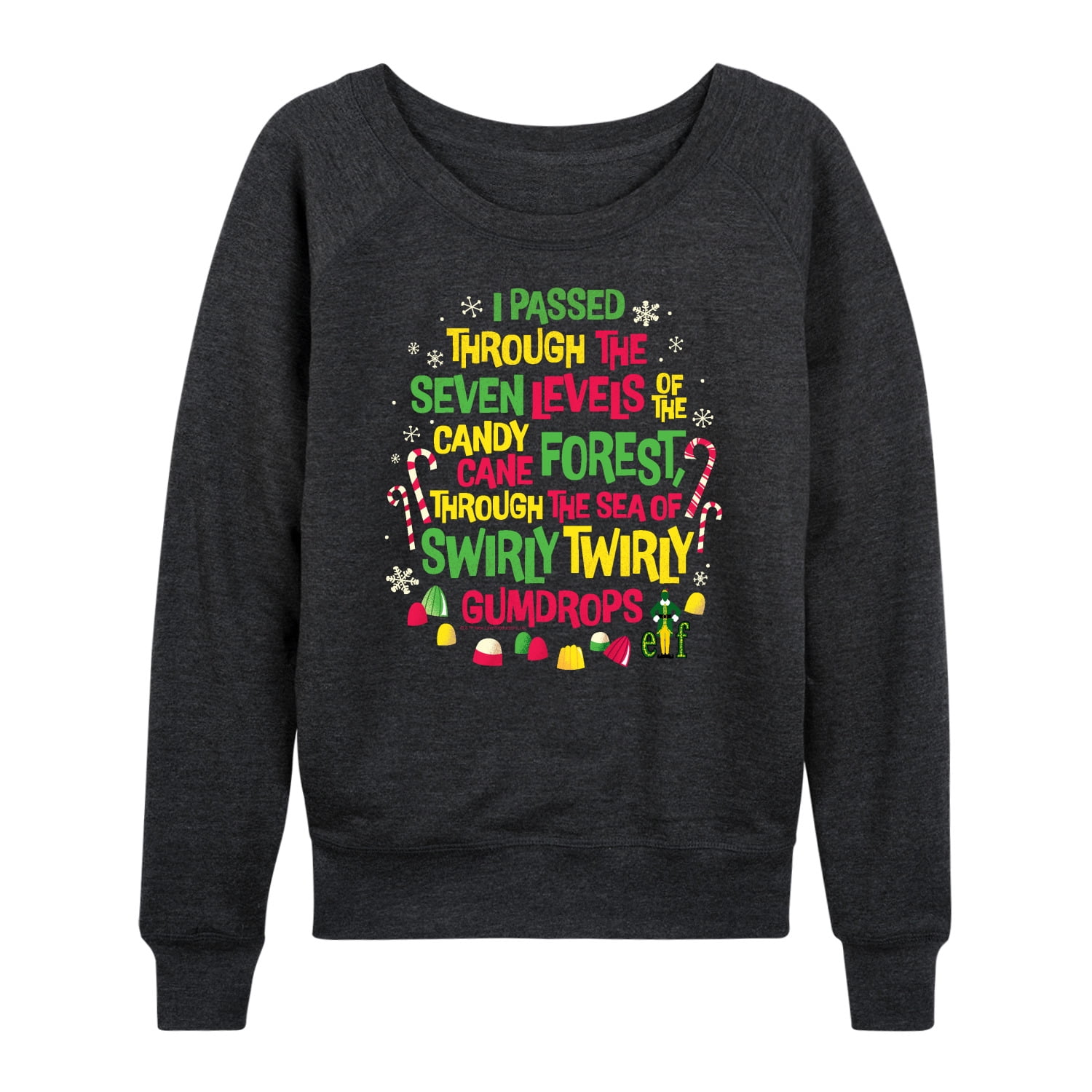 Elf - Candy Cane Forest Sea Of Gumdrops - Women's French Terry Long Sleeve Shirt