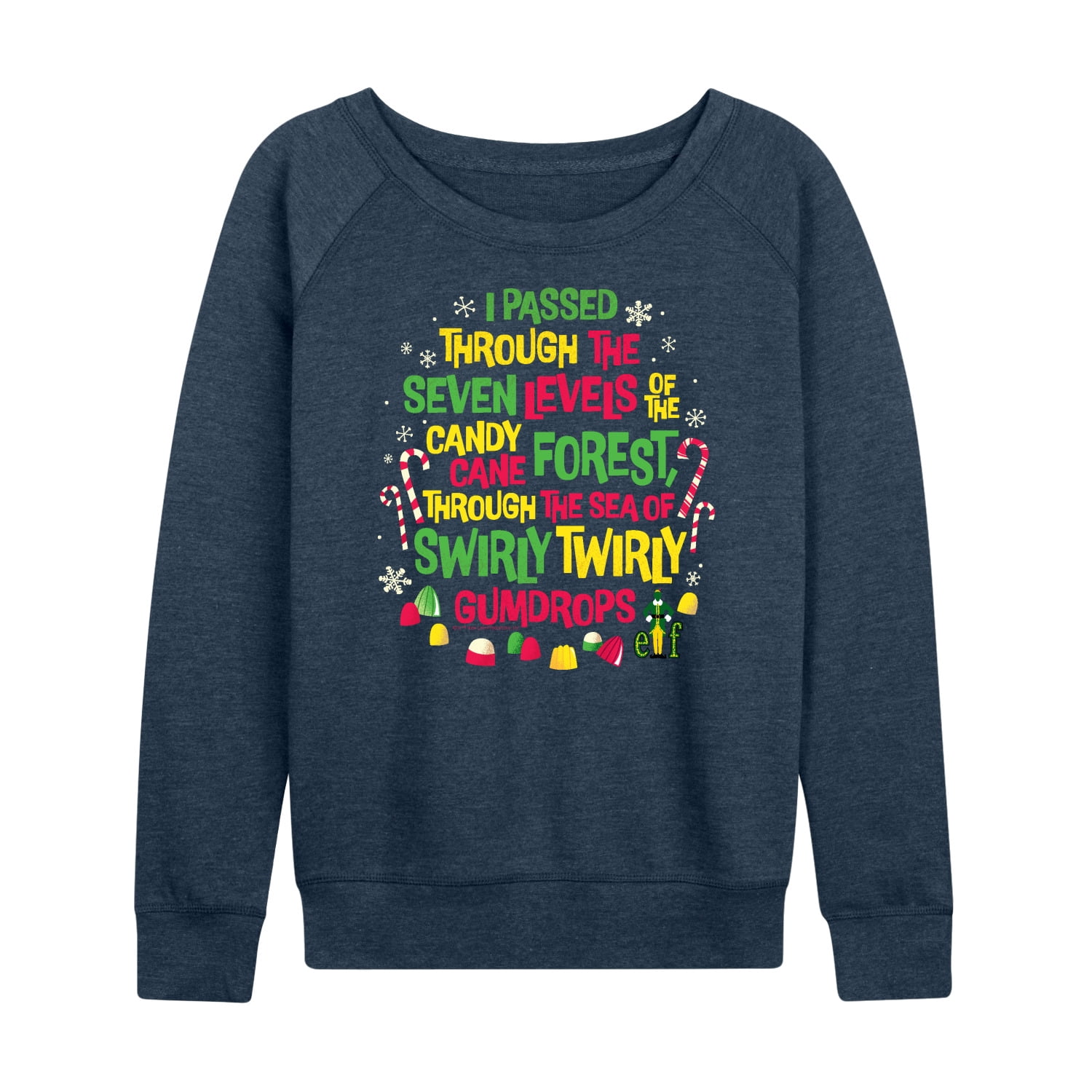 Elf - Candy Cane Forest Sea Of Gumdrops - Women's French Terry Long Sleeve Shirt