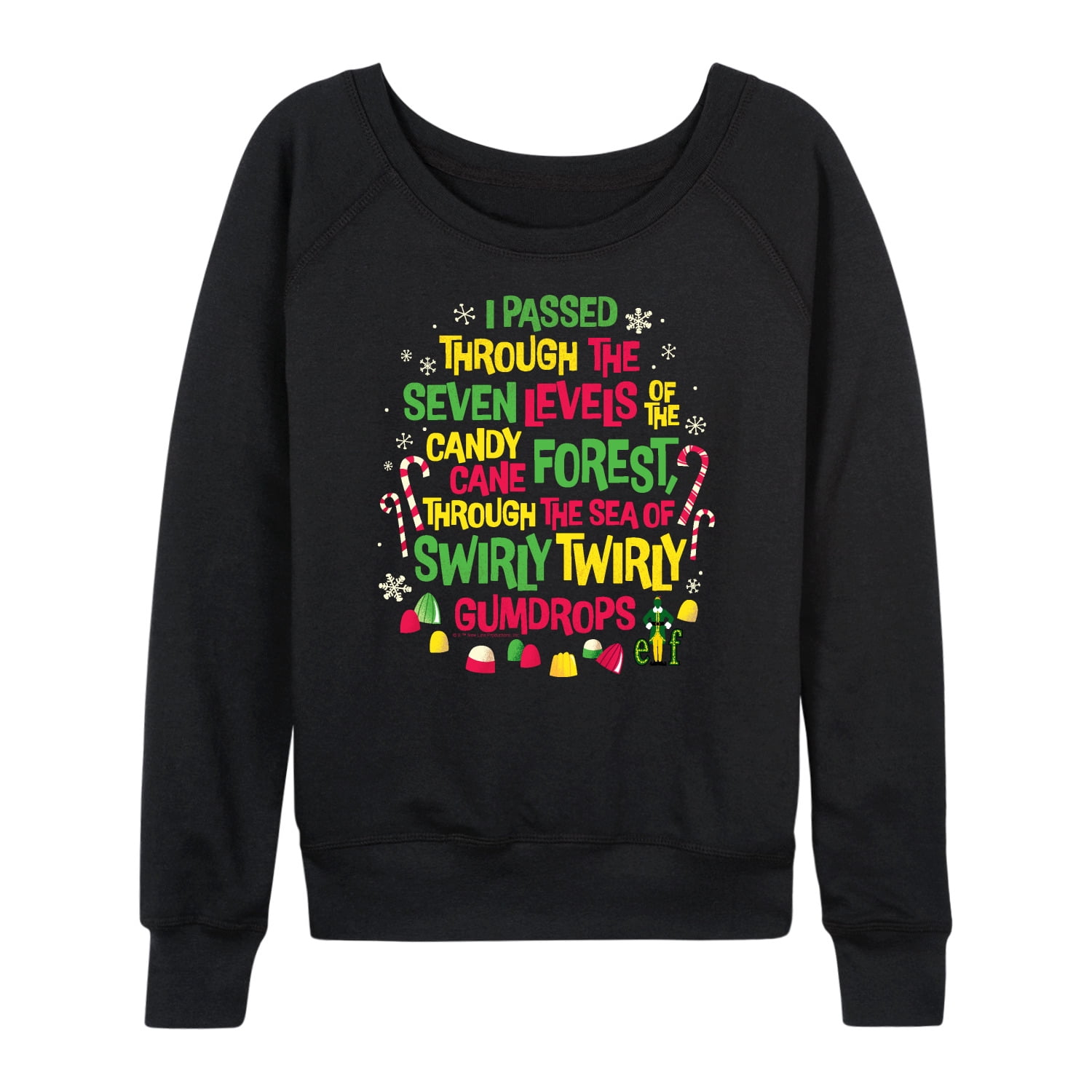 Elf - Candy Cane Forest Sea Of Gumdrops - Women's French Terry Long Sleeve Shirt