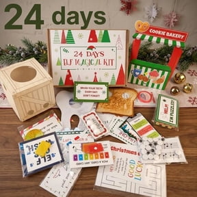 24 Days Elf Christmas Kit, Elf Props Christmas Advent Calendar, Christmas Holiday Decorations and Festive Ornaments, Elf Seasonal Home Decor, Elf Christmas Decor